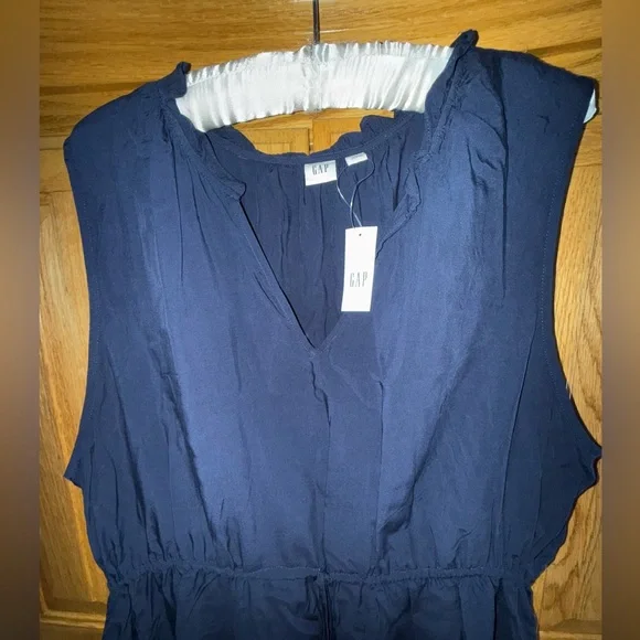 Plus Size XXL Navy Blue Sleeveless Tiered Dress Casual Summer NWT - Picture 3 of 7